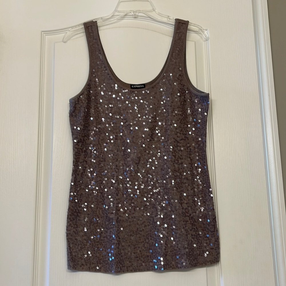 Express sequin tank - L